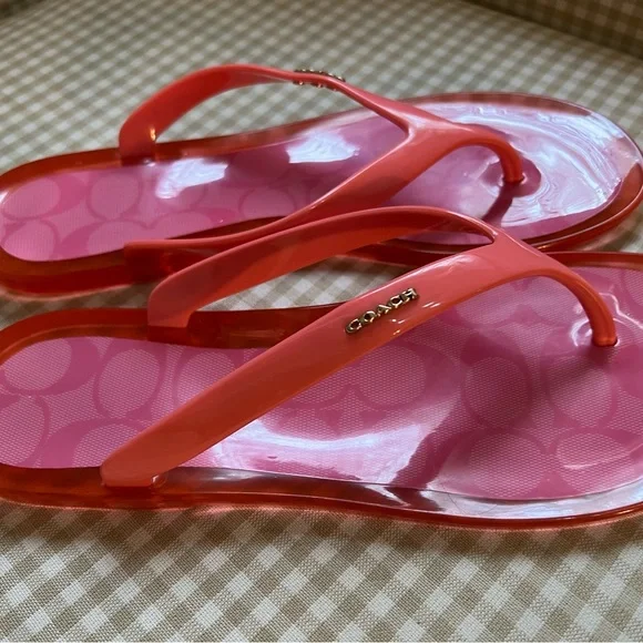 Coach Nisa Sandles Size 9 Pink Lemonade Rubber Instep & Sole - Picture 5 of 6